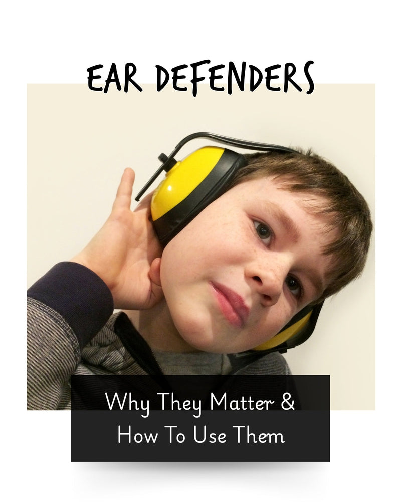 a child wearing ear defenders