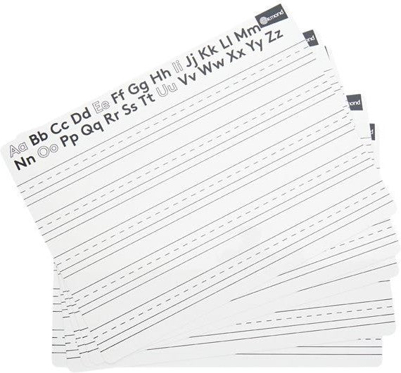 10 Dry Wipe Boards - 228x305mm - Letters, Learning SPACE