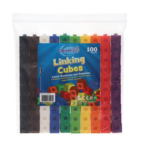 100Pcs Linking Cubes - Learn Numbers and Fractions-Addition & Subtraction,Clever Kidz,Counting Numbers & Colour,Early Years Maths,Fractions Decimals & Percentages,Learning Difficulties,Maths,Maths Toys,Primary Maths-Learning SPACE