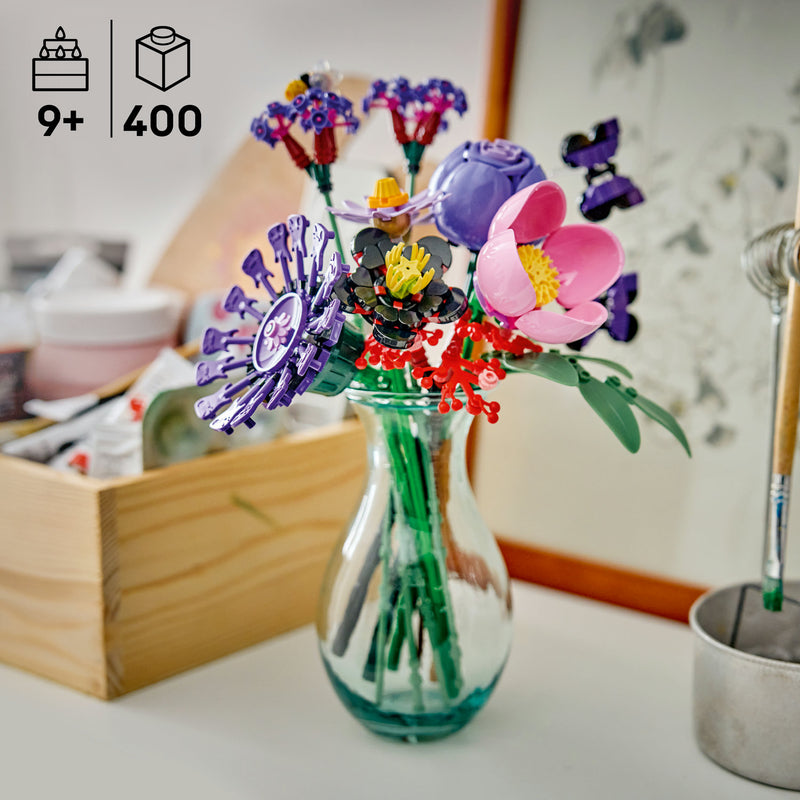 Back of the LEGO Olivia Rodrigo's Flower Bouquet 11507 box showing the buildable flowers
