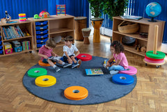 12 Bi-Colour Donut™ Cushions-Classroom Furniture,Classroom Packs,Dropship,Mats,Mats & Rugs,Sit Mats-Learning SPACE