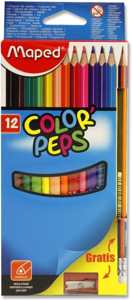 12 Colouring Pencils with Pencil and Sharpener-Arts & Crafts,Back To School,Drawing & Easels,Dyspraxia,Early Arts & Crafts,Maped Stationery,Nurture Room,Primary Arts & Crafts,Primary Literacy,Stationery,Stock-Learning SPACE
