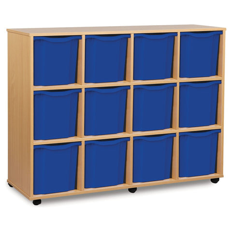 12 Quad Tray Unit-Dropship,Shelves,Storage,Storage Bins & Baskets,Trays,Wellbeing Furniture-Learning SPACE