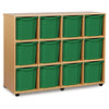 12 Quad Tray Unit-Dropship,Shelves,Storage,Storage Bins & Baskets,Trays,Wellbeing Furniture-Beech-MEQ1015-Learning SPACE