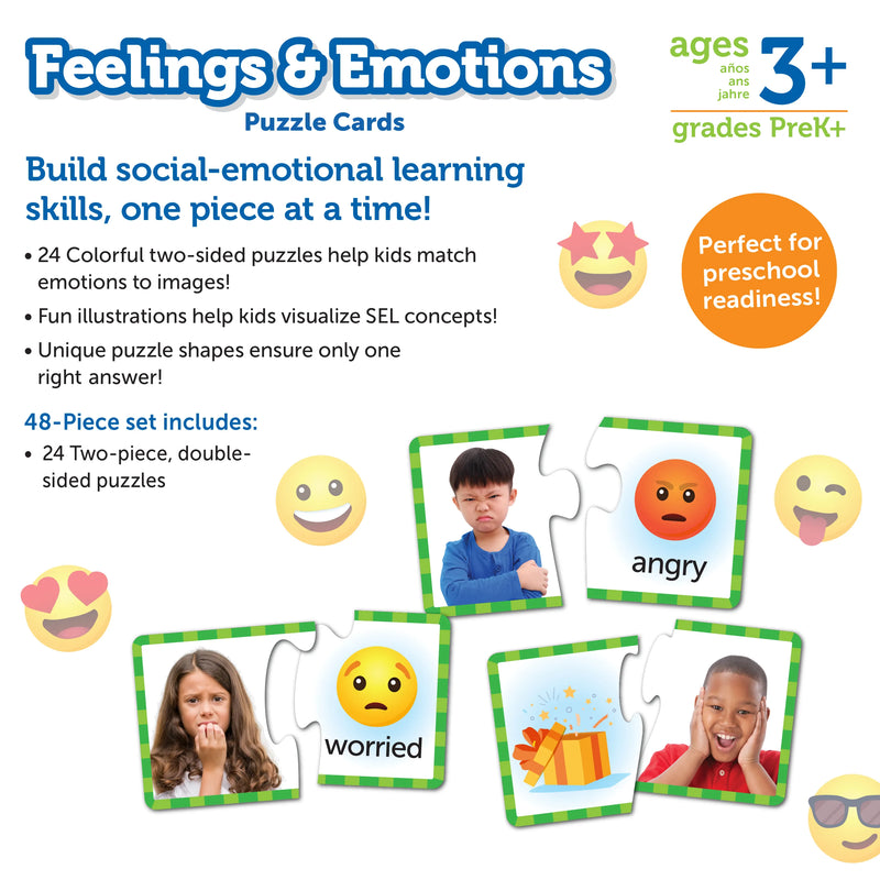 Feelings & Emotions Puzzle Cards, Puzzles Learning SPACE