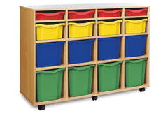 16 Combination Tray Unit-Dropship,Shelves,Storage,Storage Bins & Baskets,Trays,Wellbeing Furniture-Beech-MEQ1116-Learning SPACE