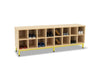 16 Compartment Bench-Cloakroom,Dropship,Nursery,Shelves,Storage,Wellbeing Furniture-Maple-Lime-MAPCH006/Lime-Learning SPACE