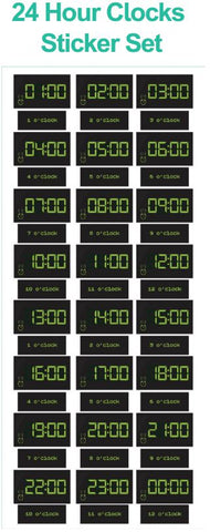 24 Hour Clock Sticker Set, Learning SPACE