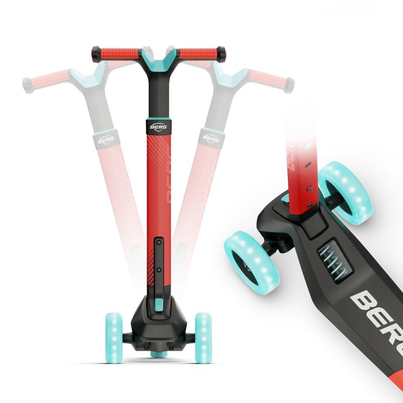 BERG Nexo Foldable Lights LED-Deck 3 Wheeled Scooter, Learning SPACE