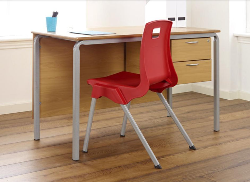 3 Drawer Crushed Bent Frame Teachers Desk, Learning SPACE