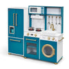 Plum® Bakehouse Traditional Wooden Kitchen with Fridge – Oxford Blue