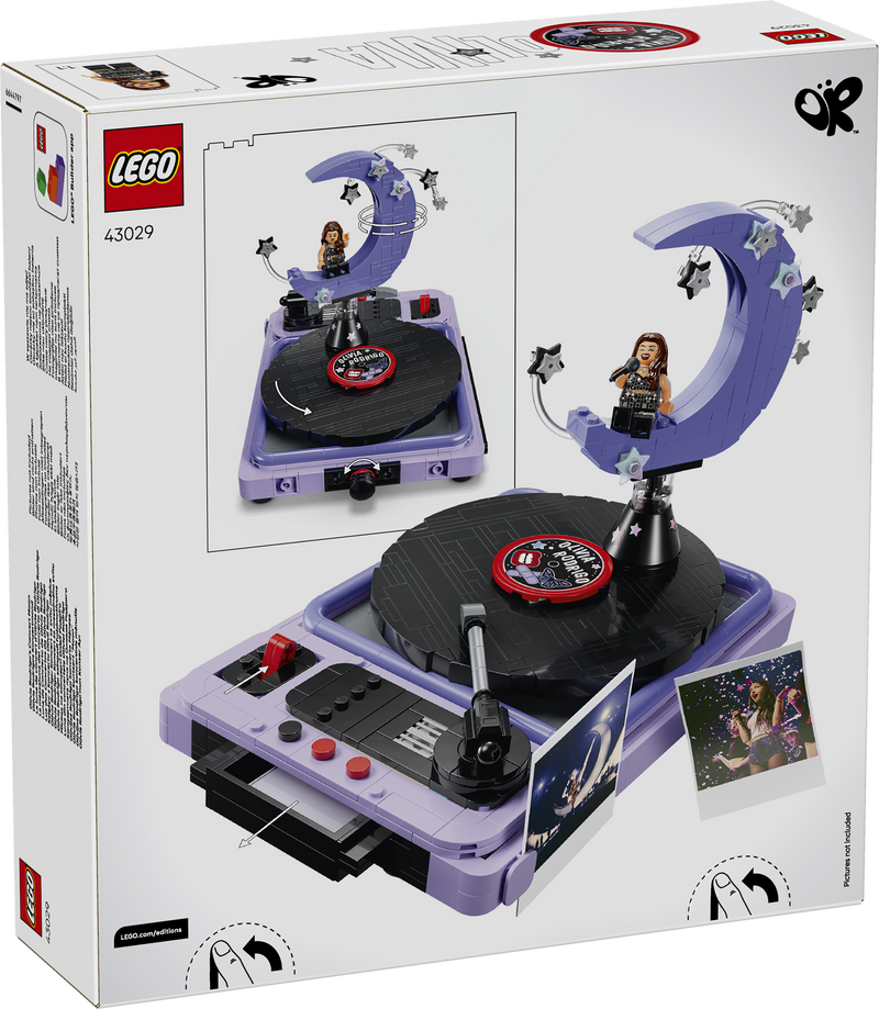 Back of the LEGO Olivia Rodrigo's Concert Moon 43029 box showing the set features
