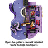LEGO Olivia Rodrigo's Dual Guitar opened to reveal two detailed Olivia Rodrigo minifigures inside

