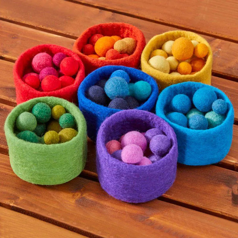 Rainbow Nesting Felt Bowls and Balls, Learning SPACE