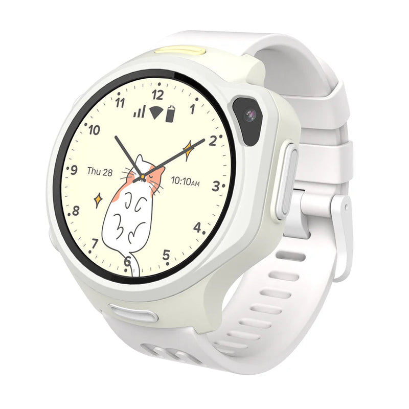 4G eSIM Kids Smart Watch with GPS Tracking, Video Call (Round) | myFirst Fone R2, Nugart White Learning SPACE