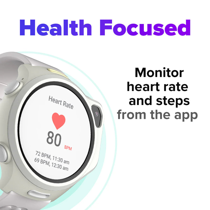 4G eSIM Kids Smart Watch with GPS Tracking, Video Call (Round) | myFirst Fone R2, Learning SPACE