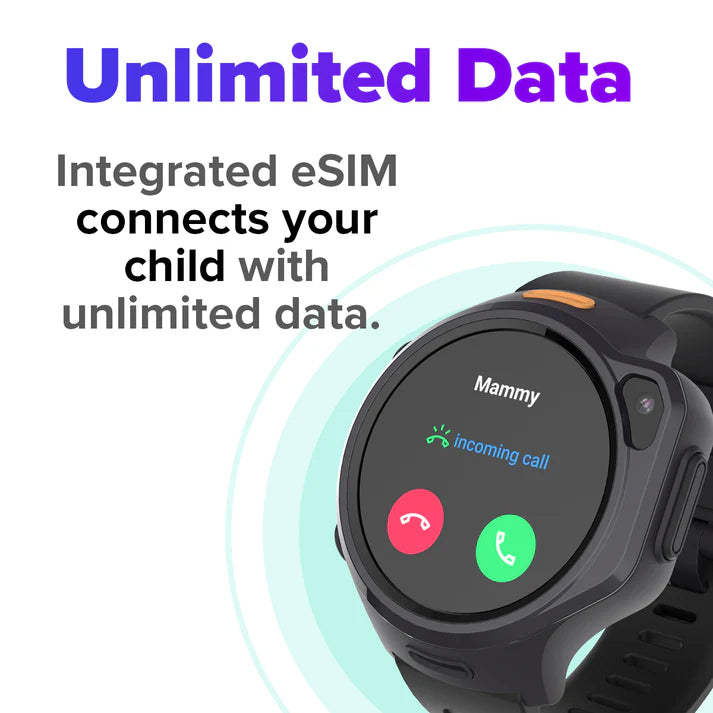 4G eSIM Kids Smart Watch with GPS Tracking, Video Call (Round) | myFirst Fone R2, Learning SPACE