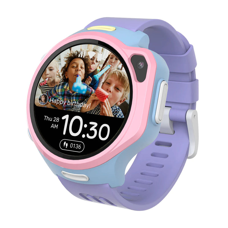 4G eSIM Kids Smart Watch with GPS Tracking, Video Call (Round) | myFirst Fone R2, Cotton Candy Mix Learning SPACE