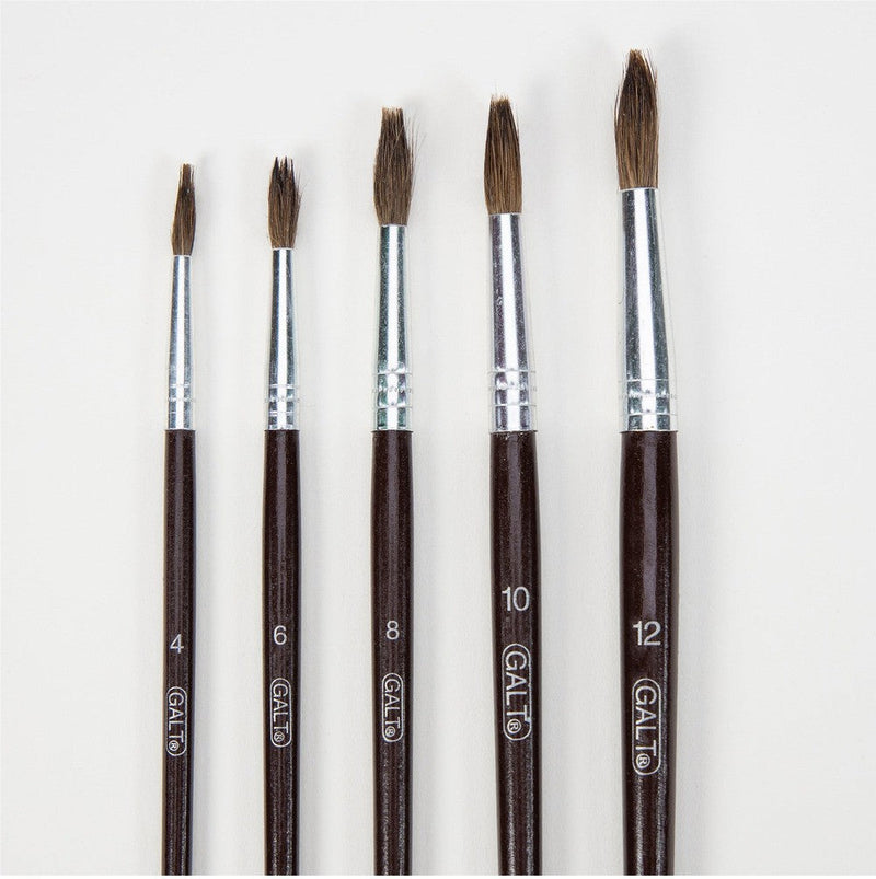 5 Galt Paintbrushes, Learning SPACE