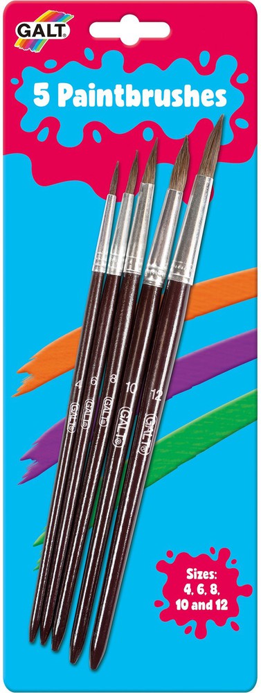 5 Galt Paintbrushes, Learning SPACE