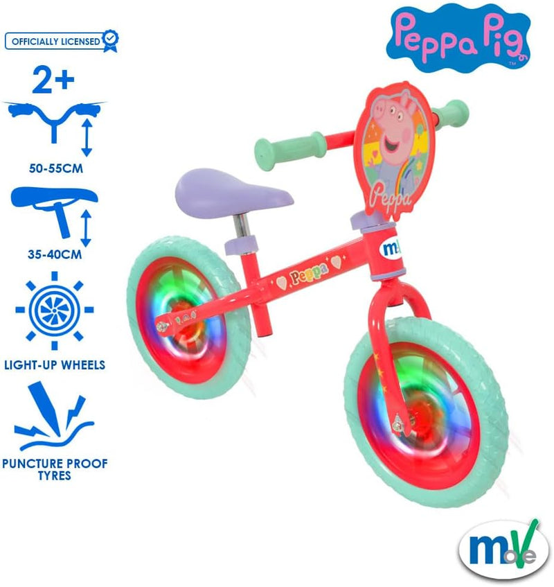 Balance Bike with Light Up Wheels 12" Peppa Pig