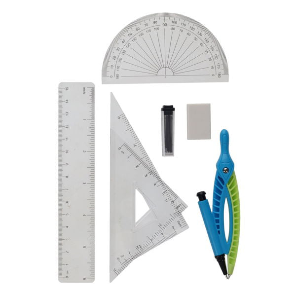 7 Piece Geometry Maths Set, Stationery Learning SPACE