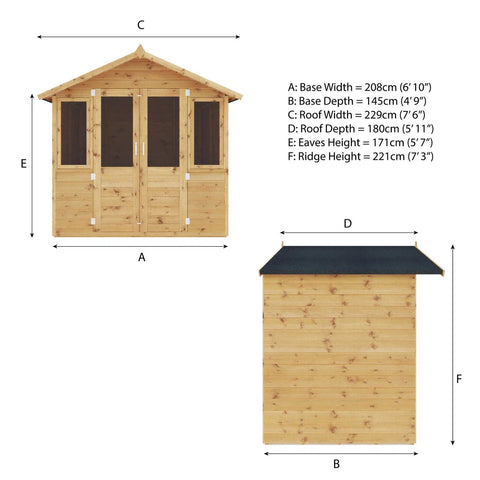7 x 5 Traditional Double Door Summerhouse, Learning SPACE