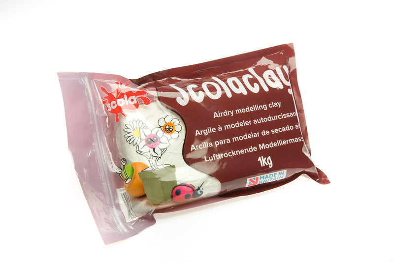 Scolaclay White Air Drying Clay 1kg, Learning SPACE