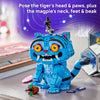 LEGO Derpy Tiger and Sussie Bird figures with poseable head, paws, neck, feet and beak
