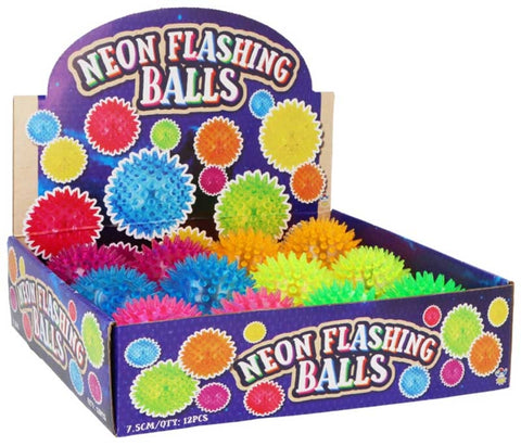 7.5cm Neon Flashing Spiky Ball Random Colour, Learning SPACE