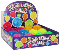 7.5cm Neon Flashing Spiky Ball Random Colour, Learning SPACE