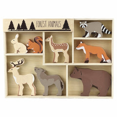 8 Wooden Forest Animals, Learning SPACE