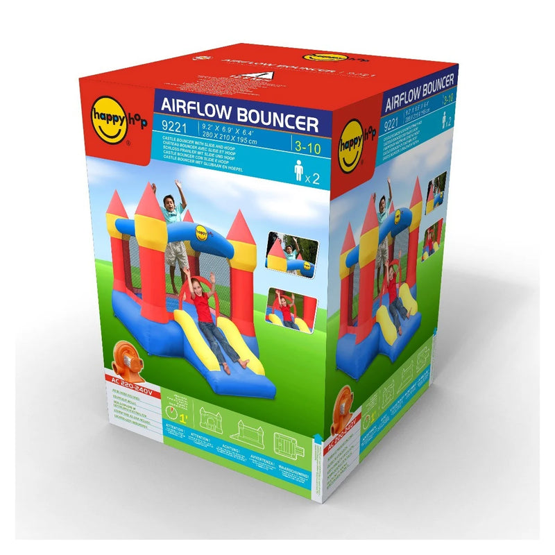 Happy Hop Castle Bouncer with Slide and Hoop, Pool, Water & Sand Toys Learning SPACE