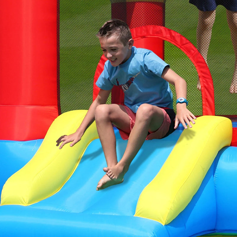 Happy Hop Castle Bouncer with Slide and Hoop, Pool, Water & Sand Toys Learning SPACE