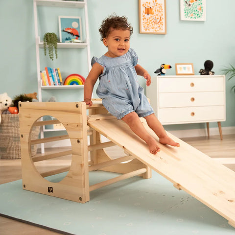 Active Tots Wooden Climbing Cube With Bridge/Slide (UK Mainland Only), Learning SPACE