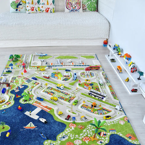 Activity 3D Textured Theme Play Rug, Learning SPACE