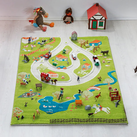 Activity 3D Textured Theme Play Rug, Learning SPACE