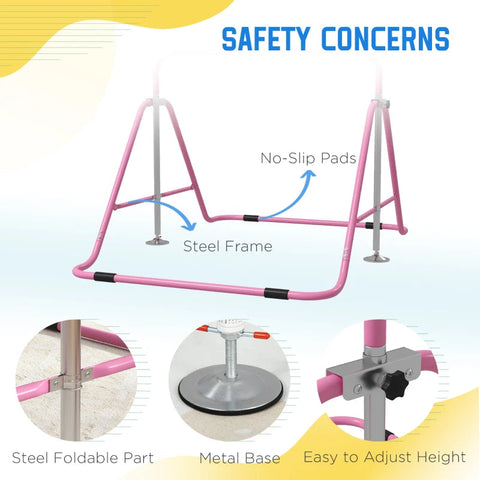 Adjustable Kids Gymnastics Bar – Foldable & Fun Training Bar, Learning SPACE