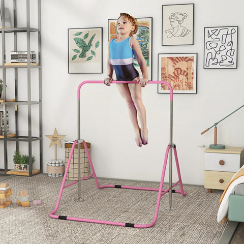 Adjustable Kids Gymnastics Bar – Foldable & Fun Training Bar, Learning SPACE