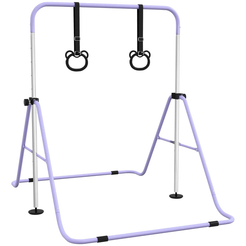 Adjustable Kids Gymnastics Bar with Rings, Learning SPACE