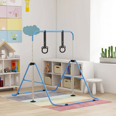 Adjustable Kids Gymnastics Bar with Rings, Learning SPACE