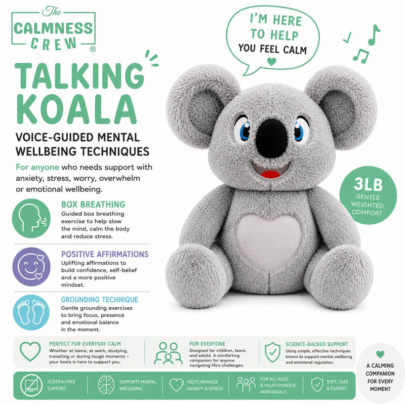 Koala Weighted Talking and Breathing Plushie, Stuffed Toys Learning SPACE