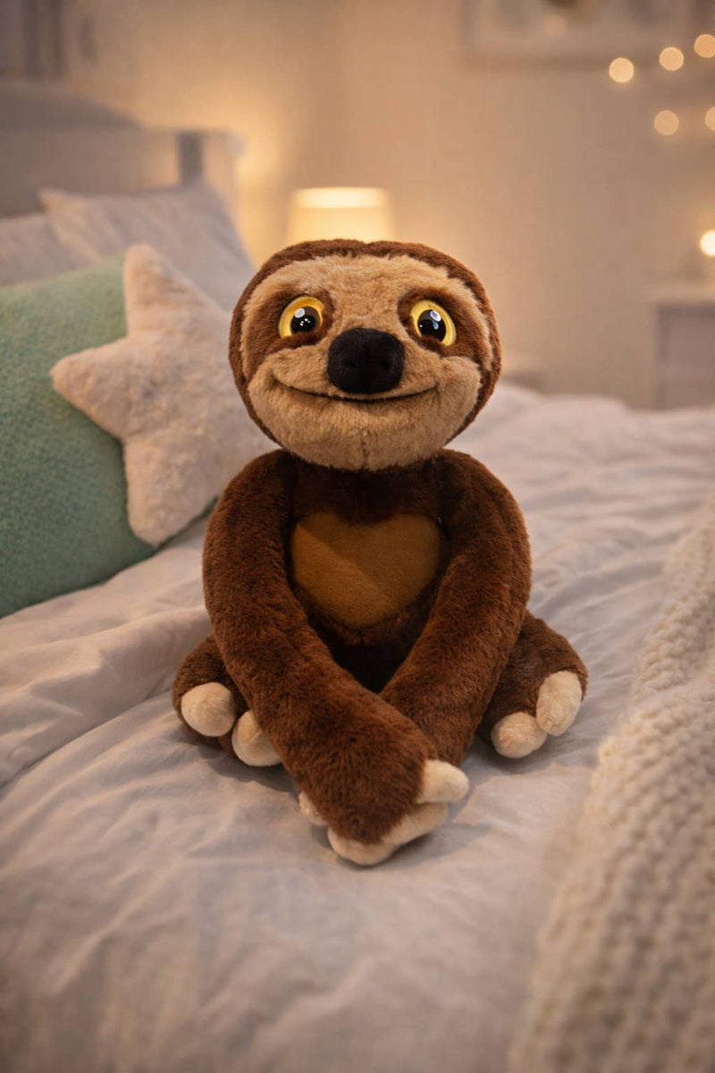 Sloth Weighted Talking and Breathing Plushie, Stuffed Toys Learning SPACE
