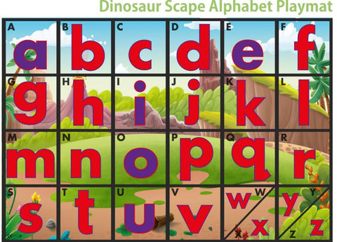 Alphabet Themed Playmats and Tiles, Dinosaur 1m x 1.5m Platmat Learning SPACE