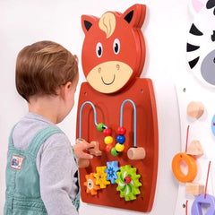 Animal Activity Wall Panel Toy - Set Of 3-Additional Need,Fine Motor Skills,Gifts For 1 Year Olds,Helps With,Maths,Nursery,Primary Maths,SCOTEXCEL,sensory activity,Sensory Wall Panels & Accessories,Shape & Space & Measure,Sound,Stock,Tactile Toys & Books,Tracking & Bead Frames,Viga Activity Wall Panel-Learning SPACE
