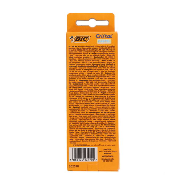 Bic Cristal Pastel Ballpoint Pens Pack 5 - Blue Ink