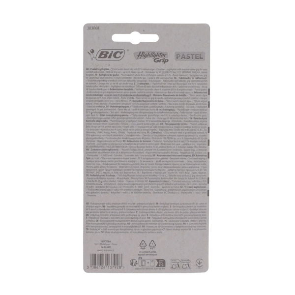 Bic Pack of 6 Highlighter Grip Pens