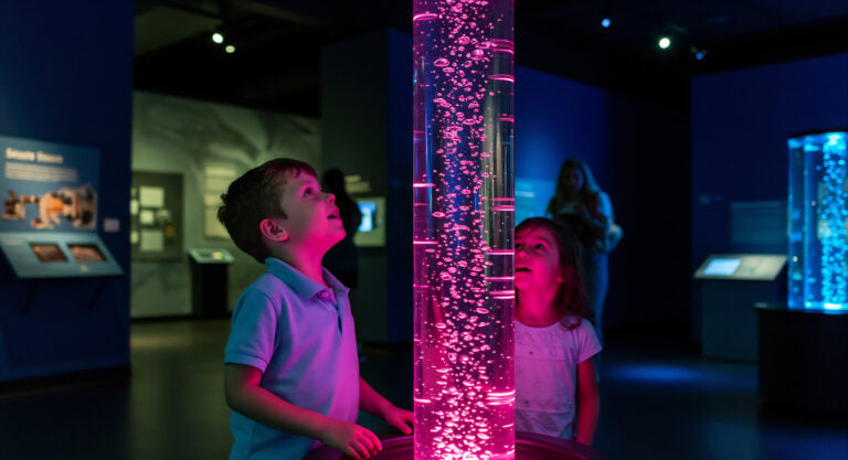 Family using Learning SPACE sensory equipment