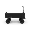 BERG Beach Wagon XL Black, side view showing the wooden body and pull handle