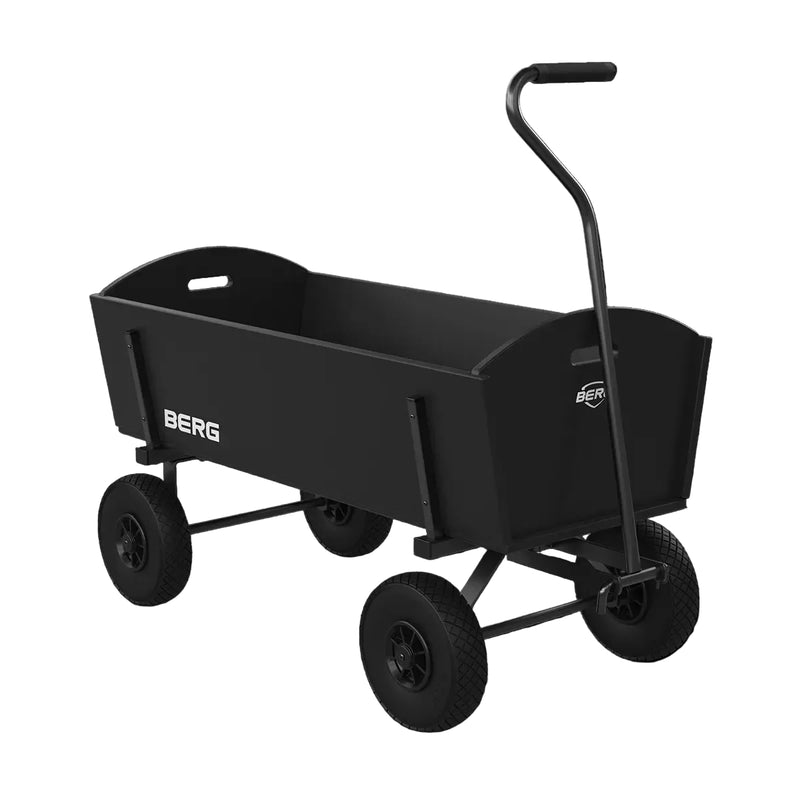 BERG Beach Wagon XL Black showing the pull handle and front steering assembly